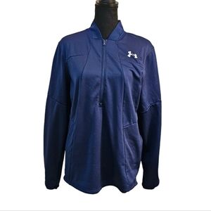 Under Armour Loose Coldgear Zip Blue Jacket 95% Polyester 5% Elastane Size M